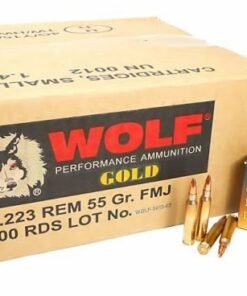 5.56×45 Ammo 55gr FMJ Wolf Gold Brass Case 1000 Round Case