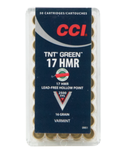 CCI Ammunition Varmint TNT Green Brass .17 HMR 16-Grain 50-Rounds HP